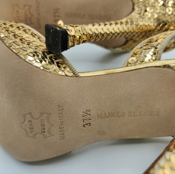 Manolo Blahnik sequined sling back heel - Picture 6 of 8